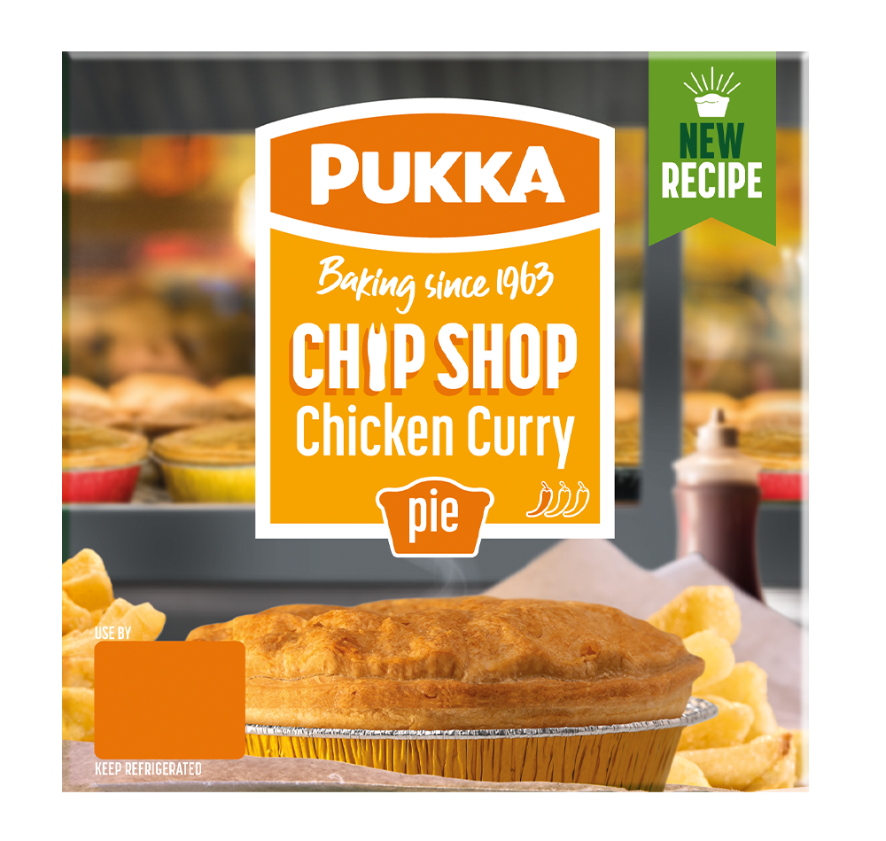 Pukka chip shop chicken curry pie