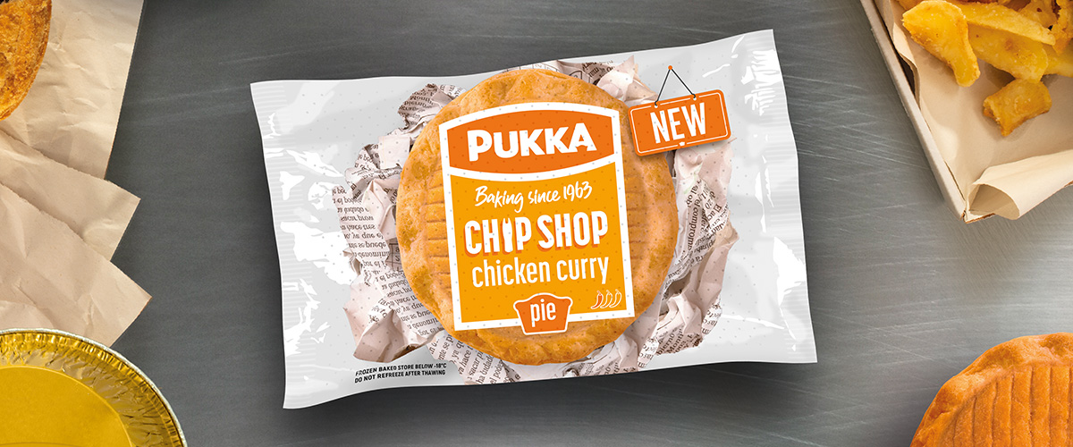 Pukka chip shop chicken curry pie